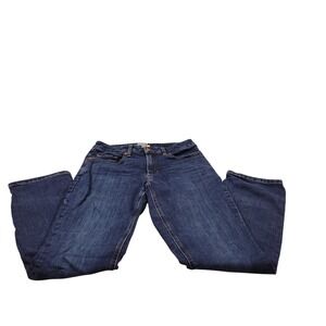 L.L.Bean Favorite Fit Flannel Lined Jeans Women 8 Reg Straight Leg Stretched